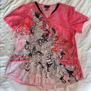 Careisma by Sofia Vergara pink scrub top